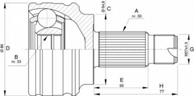 OPEN PARTS cvj572610 -  Шарнирный комплект, приводной вал